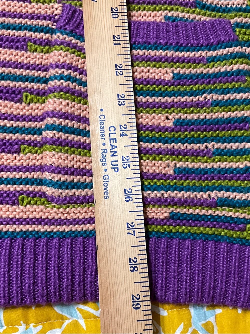 LOGO Striped V-Neck Cardigan Sweater in Purple, Green, and Pink - Picture 4 of 9